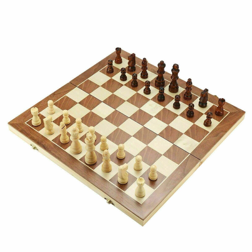 large-chess-wooden-folding-chessboard-magnetic-pieces-wood-board-uk