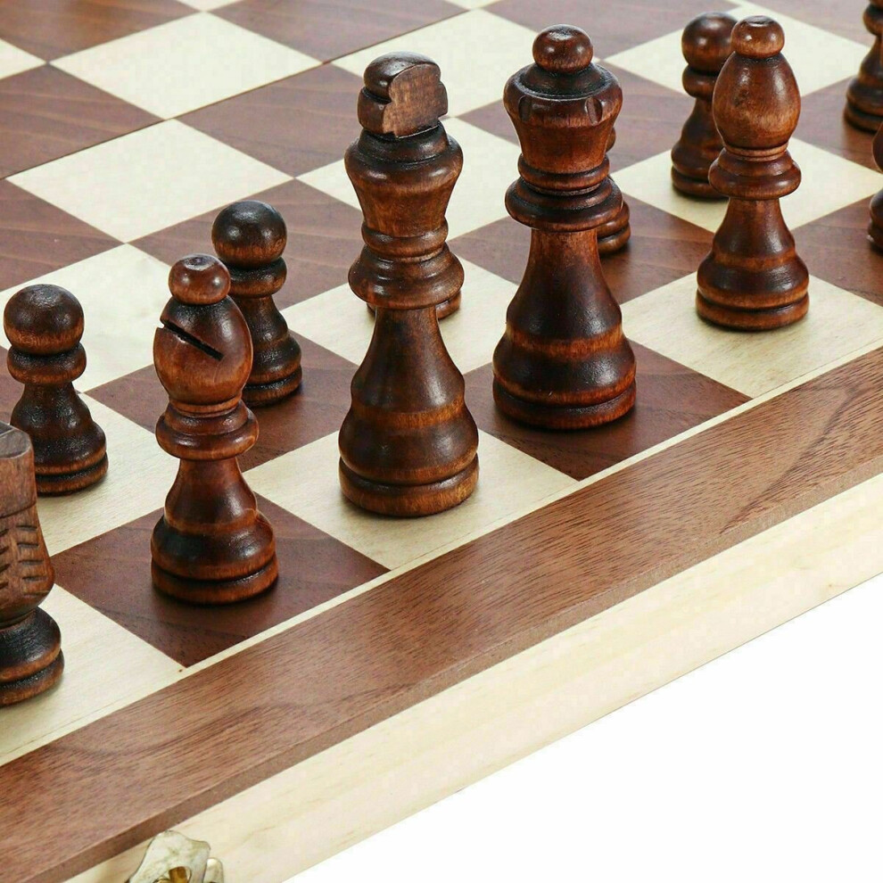 large-chess-wooden-folding-chessboard-magnetic-pieces-wood-board-uk