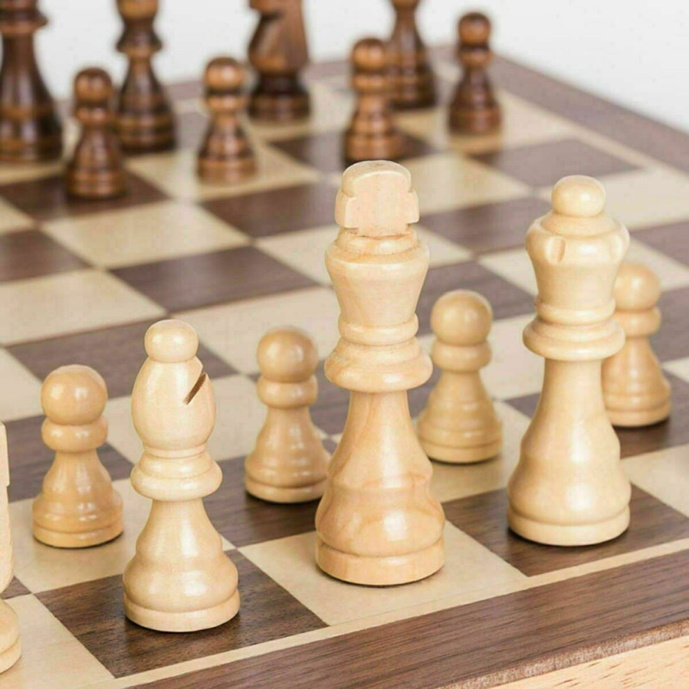 large-chess-wooden-folding-chessboard-magnetic-pieces-wood-board-uk