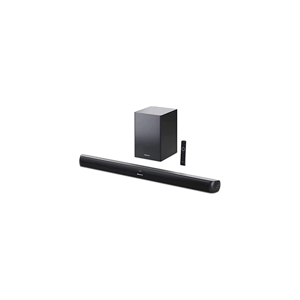 Sharp Ht-Sbw202 2.1 Soundbar With Wireless Subwoofer, 200W Slim Speaker W. Bluetooth 4.2, For Streaming - Aux, Usb Playback, Hdmi Arc/Cec & Digi 4974019192420