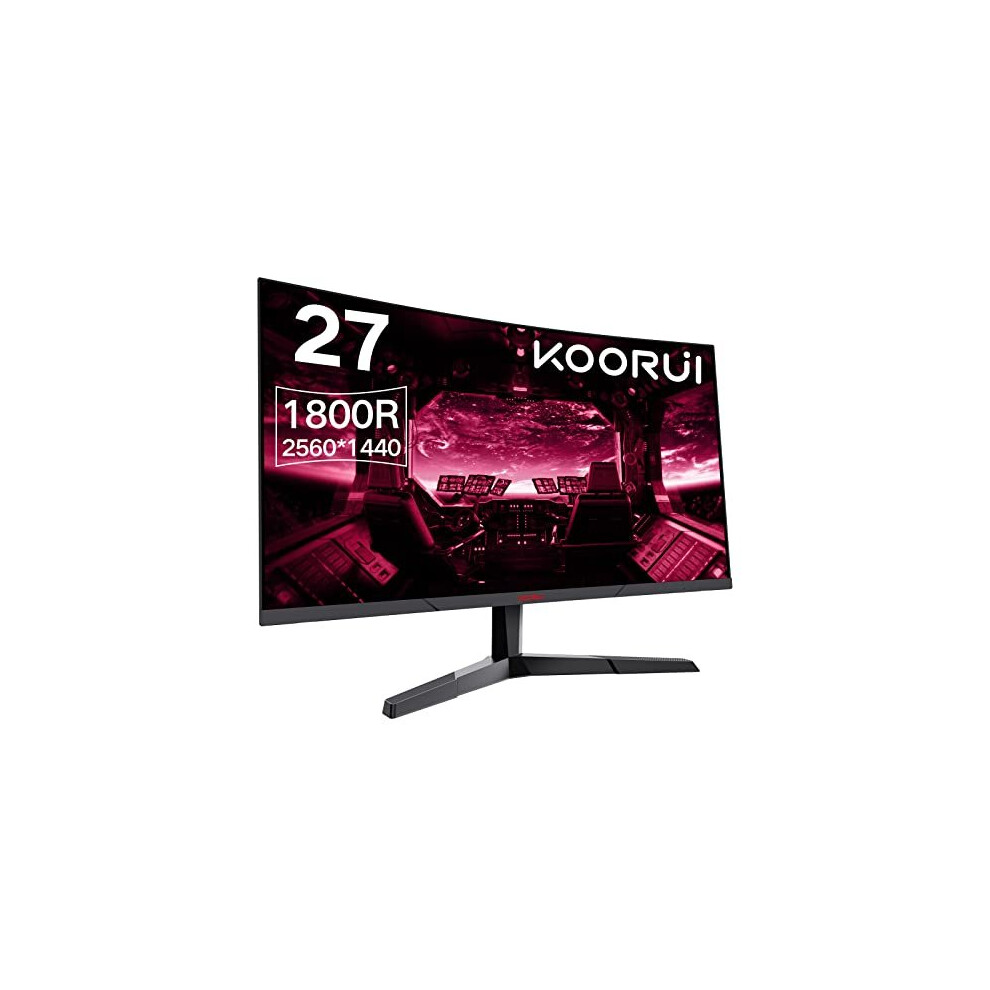 KOORUI QHD Curved 27 Inch Monitor, Fast VA Computer Gaming Monitor