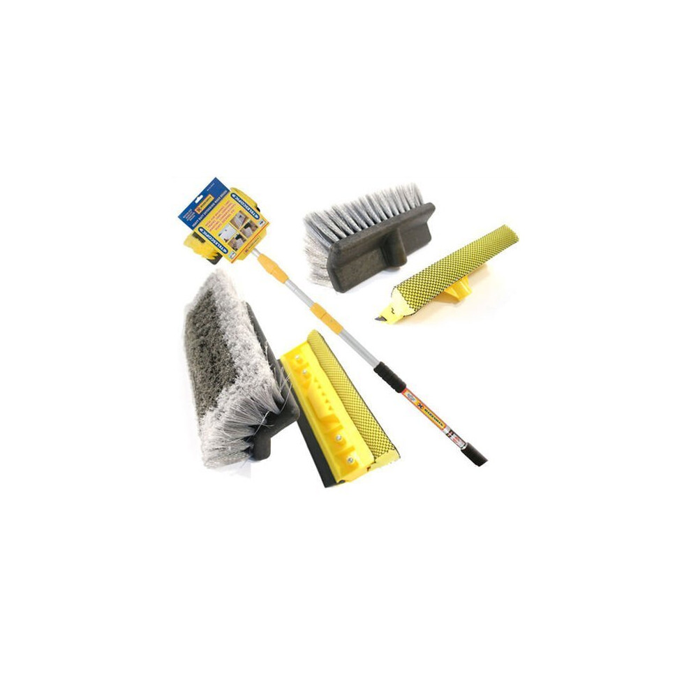 Mascarello New 3M 9Ft Aluminium Telescopic Water Fed Window Car Van Wash Brush Extendable