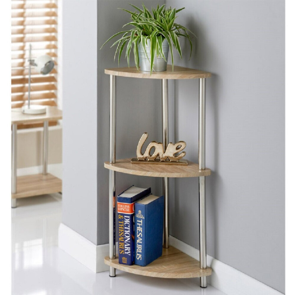 Corner Shelf 3 Tier Unit Free Standing Organizer Rack Storage Shelves G-0123
