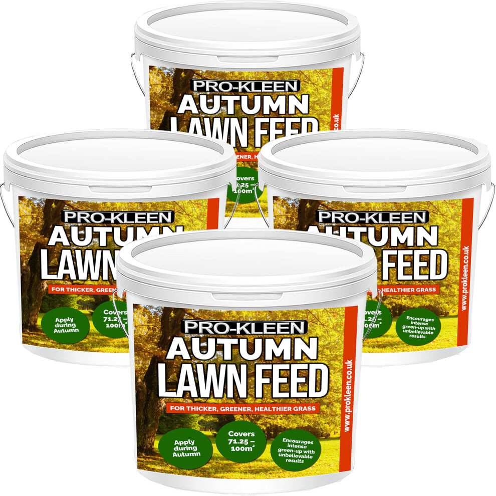 Pro-Kleen (4 X 2.5Kg) Autumn Lawn Feed Fertiliser Grass Granules Green