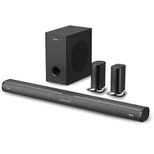 Majority Everest 5.1 Dolby Audio Surround Sound System with Sound Bar | Wireless Subwoofer I 300W Powerful Surround Sound | Home Theatre 3D Audi