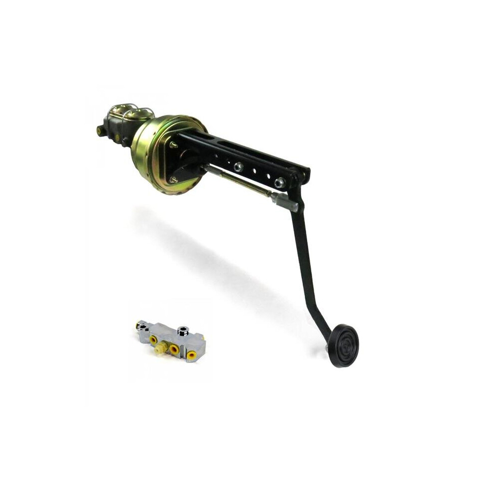 Helix Suspension Brakes & Steering 324147 Universal Adjustable Firewall 7 In. Dual Brake Pedal Kit Disc & Disc 3 In. Rubber Pad 743399063637