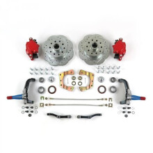 Helix Suspension Brakes & Steering 333754 Mustang II 11 in. HP Big Brake Conversion Stock Spindles 5 x 4.75 in. Red Calipers