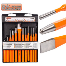 RICHMAN C5802, Heavy Duty Chisel and Punch Set 12 pcs, Hardened