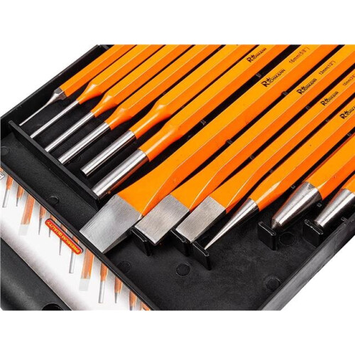 RICHMAN C5802, Heavy Duty Chisel and Punch Set 12 pcs, Hardened 1