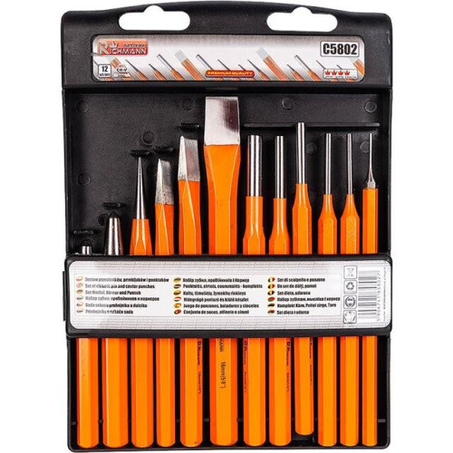 RICHMAN C5802, Heavy Duty Chisel and Punch Set 12 pcs, Hardened 2