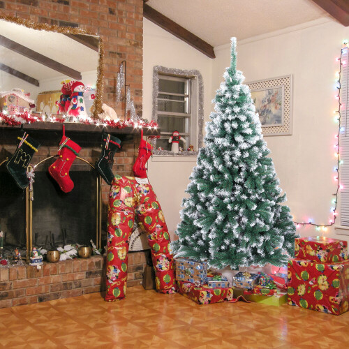 7FT Christmas Tree Snow Flocked Artificial Tree with Metal Stand(870 Tips) 2