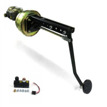 Helix Suspension Brakes & Steering 324270 Universal Adjustable Firewall 7 in. Dual Brake Pedal Kit Adjustable Disc & Drum 3 in. Black Pad
