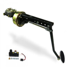 Helix Suspension Brakes & Steering 324290 Universal Adjustable Firewall 8 in. Single Brake Pedal Kit Adjustable Disc & Disc Large Oval Chrome Pad