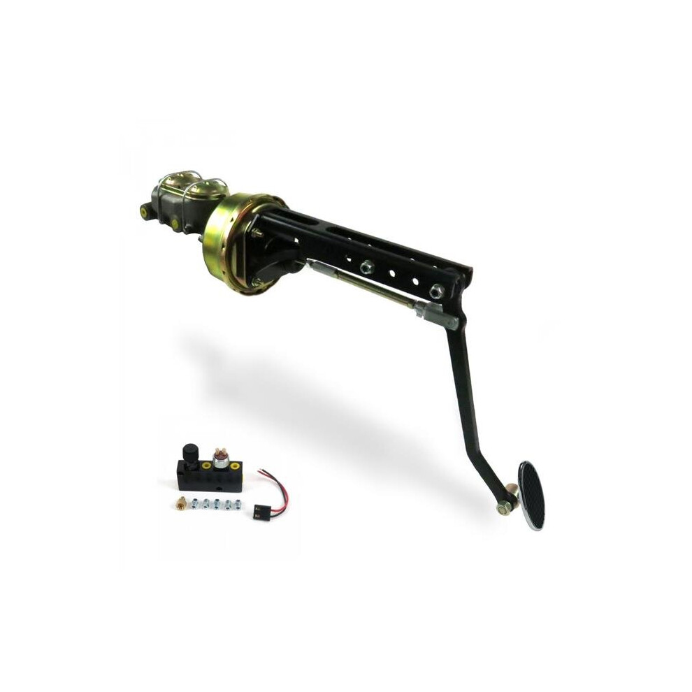 Helix Suspension Brakes & Steering 324282 Universal Adjustable Firewall 8 In. Single Brake Pedal Kit Adjustable Disc & Drum Small Oval Chrome Pad 743399065143