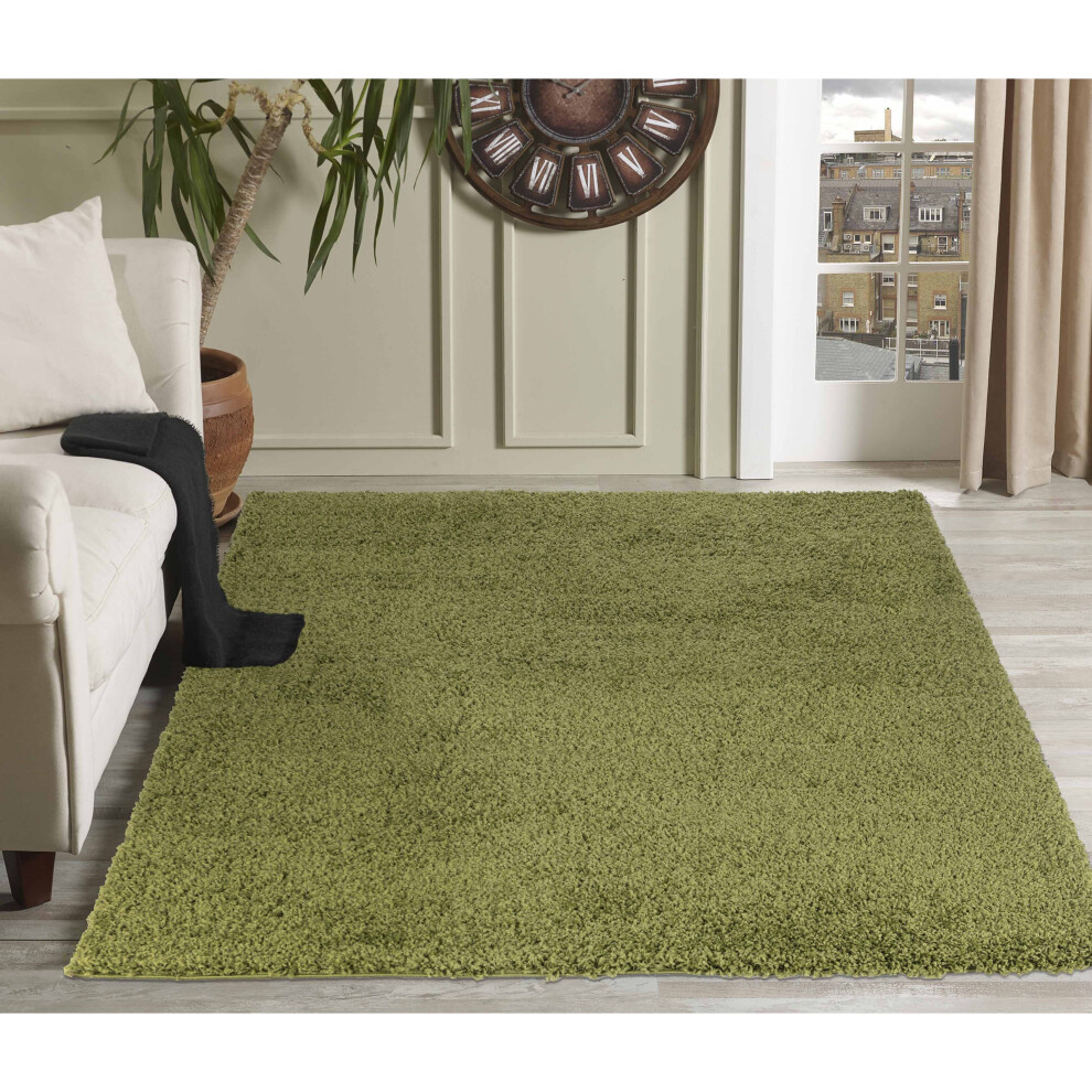(120cm x 170cm (4ft x 5ft 8")) Soft Thick Luxury Modern Shaggy Rug Green