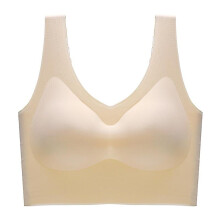 (Skin, L) Women Seamless Stretch Bra Invisible Genie Bra Breathable Sports Underwear