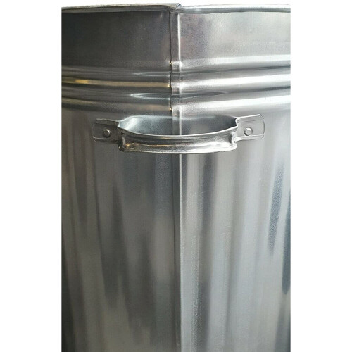 2x Large Metal Bin Galvanised Dustbin & Lid - 95L 1