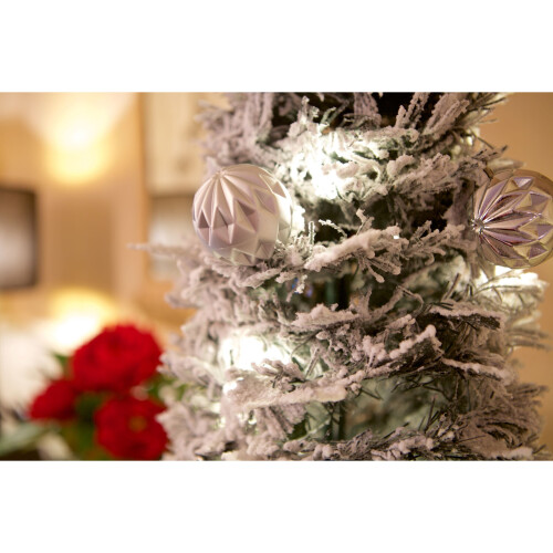 (Frosted / Snow Flocked) Best Artificial 6ft PreLit Decorated Pop Up