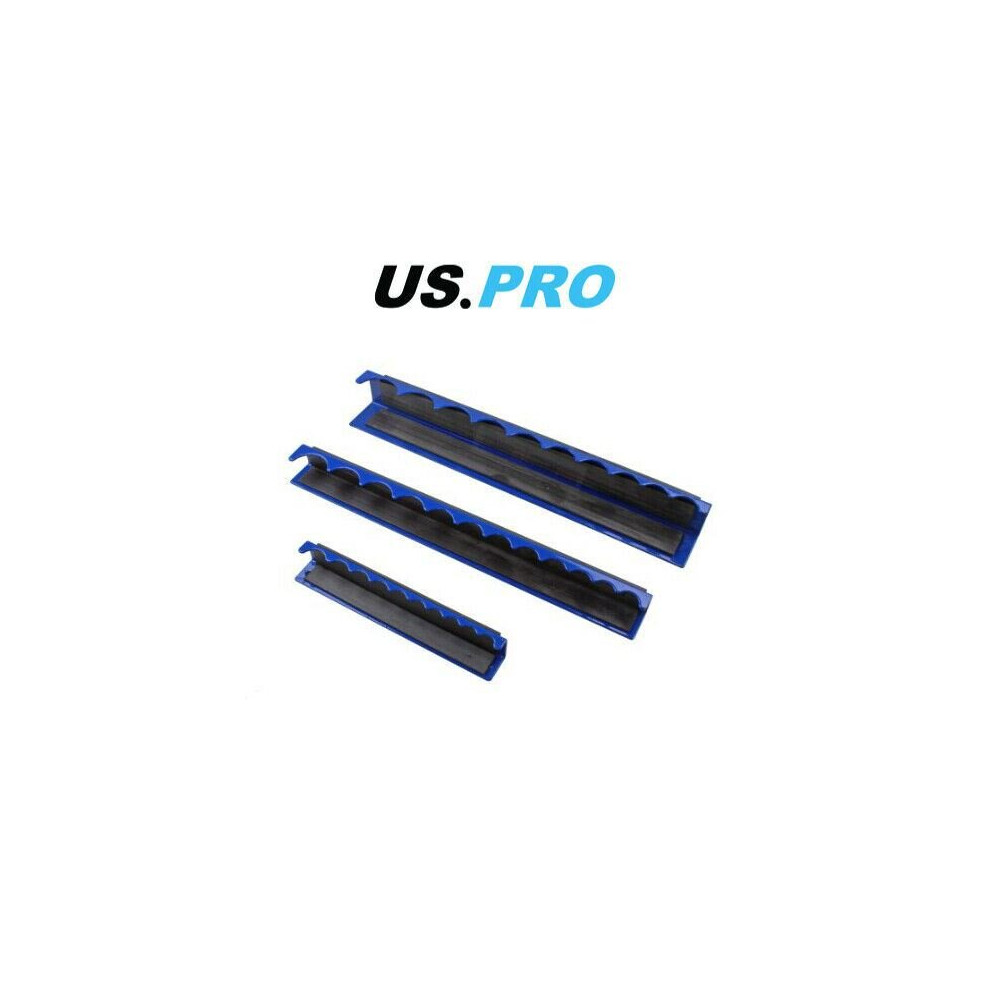 US PRO Tools 3 Piece Magnetic Socket Holder Storage Rail 1/4" 3/8" 1/2" Drives 6738