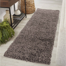 Serdim Rugs Living Room Hallway Runner Shaggy Rugs TAUPE 60x220cm(2"x7'3)