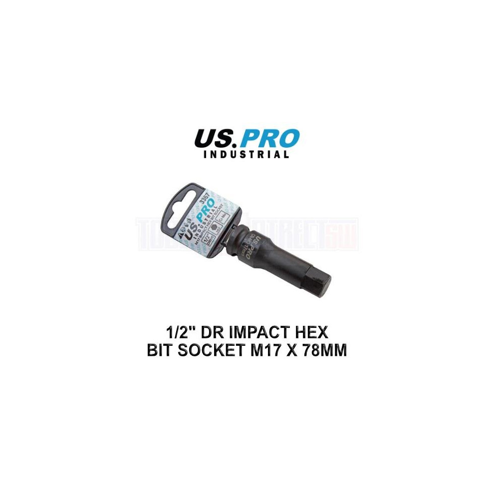 US PRO INDUSTRIAL 1/2" drive Impact Hex / Allen Bit Socket M17 x 78mm 3367