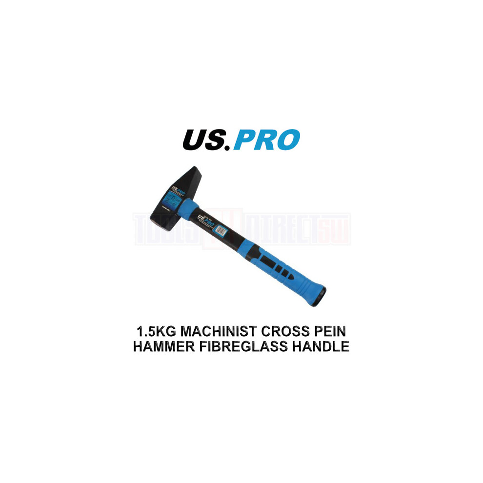 US PRO Tools 1.5KG Machinist Cross Pein Hammer With Fibreglass Handle 4527