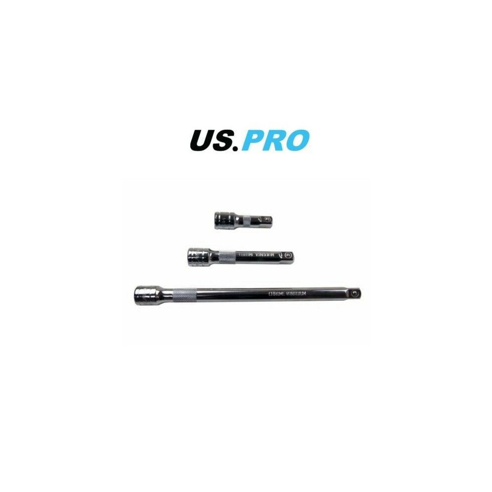 US PRO 3pc 1/2''dr Extension Bar Set 75, 125, 250mm Long 4141