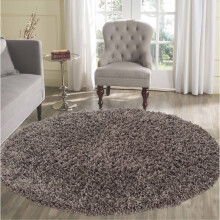 Serdim Rugs Living Room Round Shaggy Area Rugs TAUPE Round 120x120cm(4x4')