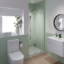 Modern Bathroom Pivot Shower Door 700x1850mm 6mm Safety Glass Framed Reversible
