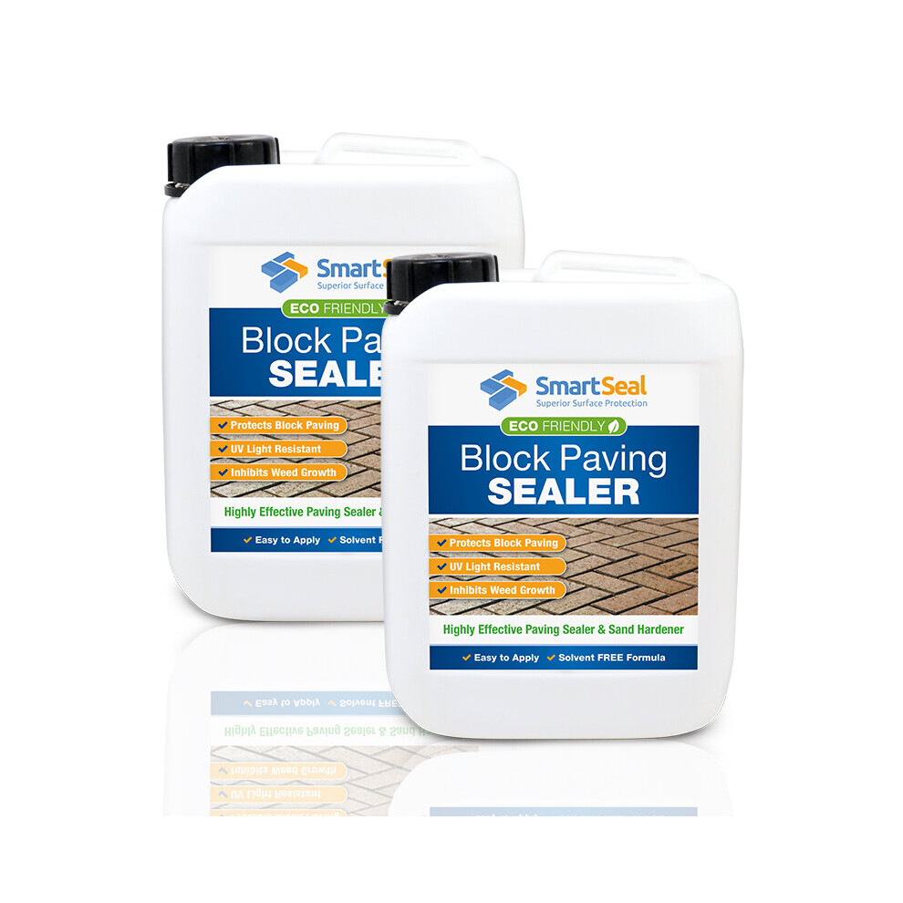 (2 x 5 Litres) Smartseal Eco-Friendly Block Paving Sealer - Solvent-Free - Durable Sand Hardener & Weed Inhibitor for A Natural Look - Best Block Paving Sealant