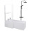 Bathroom L Shaped Shower Bath 1700mm LH Mixer Shower Screen Side Panel White 1