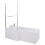 Bathroom L Shaped Shower Bath 1700mm LH Mixer Shower Screen Side Panel White 7