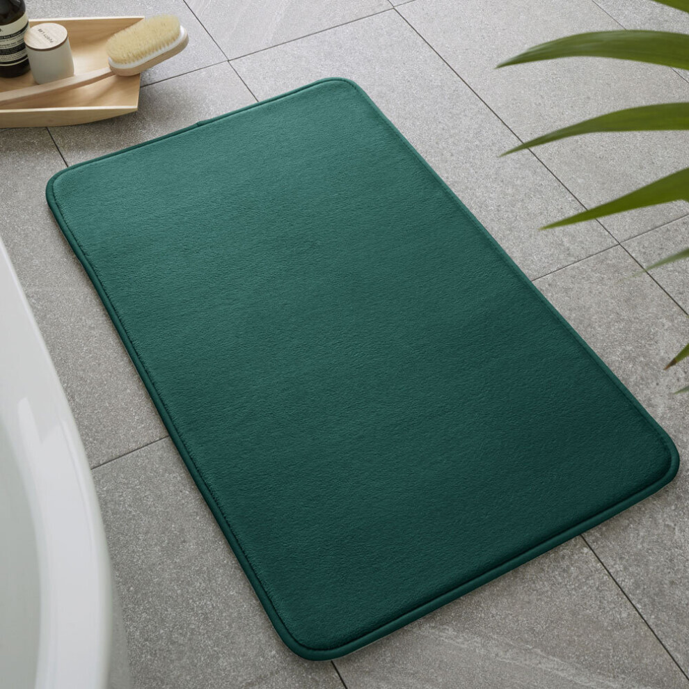 (Forest Green) Catherine Lansfield Anti-Bacterial Memory Foam Bath Mat