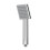 Modern Square Shower Head High Flow Single Spray Pattern Polished Chrome Handset 1