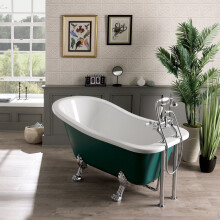 BC Designs Fordham Freestanding Slipper Bath Roll Top Acrylic Green 1500 x 730mm