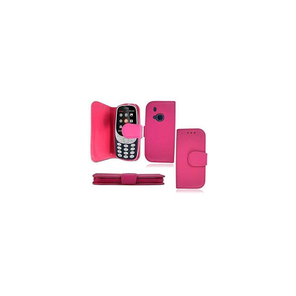 Nokia Nokia 3310 Case Slim Leather Wallet Magnetic Flip Stand Phone Cover (Pink) Book Wallet