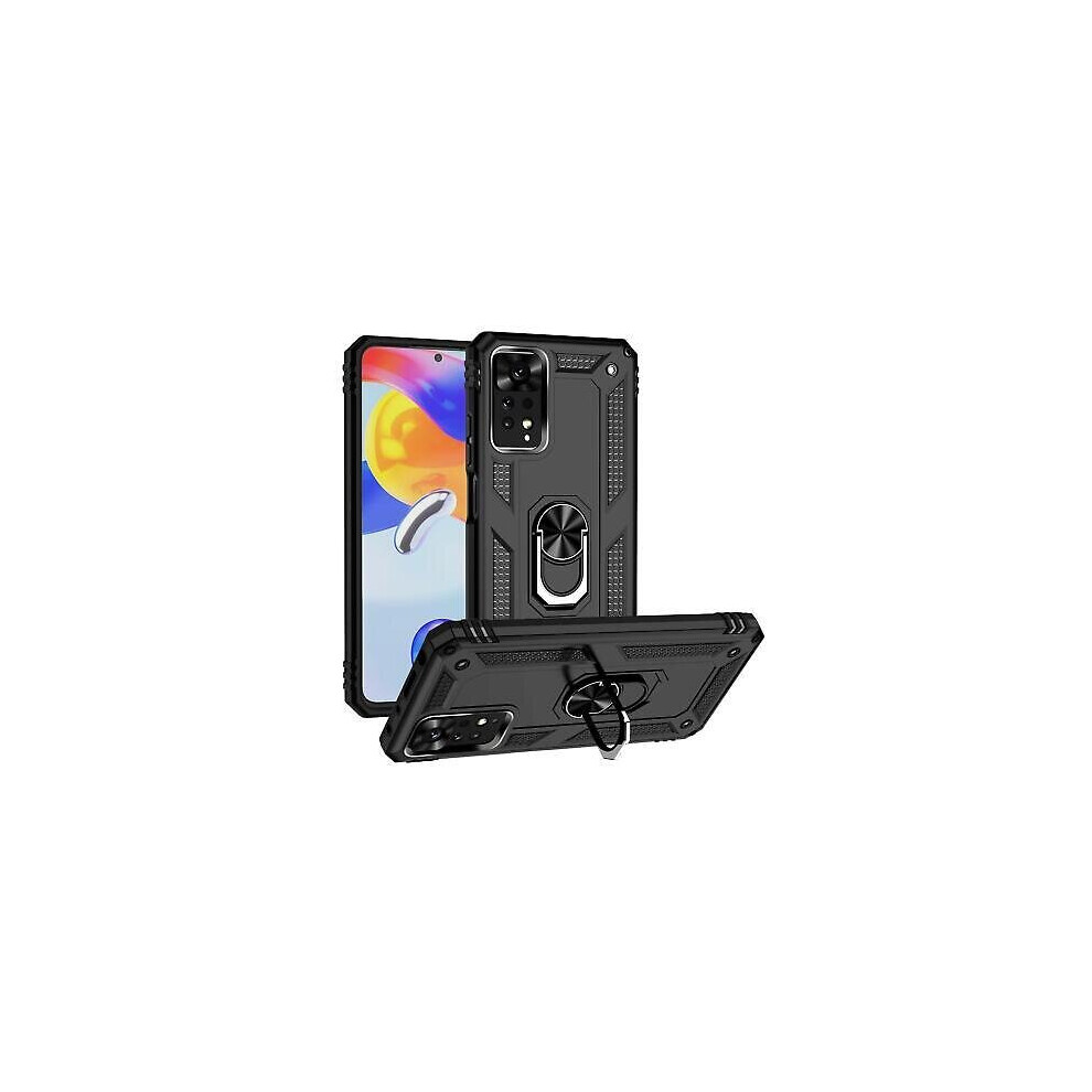 Redmi Note 11 Pro 4G / 5G Case Shockproof Ring Cover + Tempered Glass (Black) Black 5057729007877