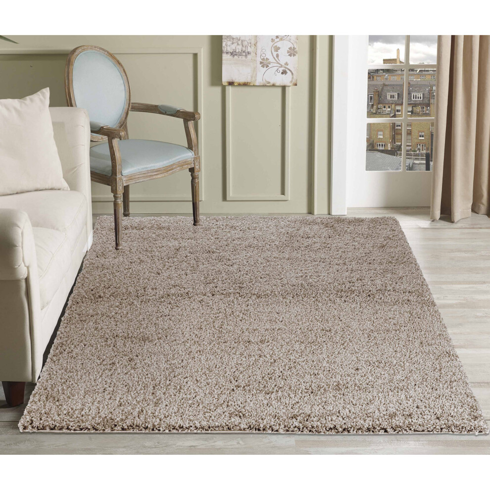 Serdim Rugs Living Room Shaggy Area Rugs, Polypropylene, L., 120X170cm(4'X5'6) Beige
