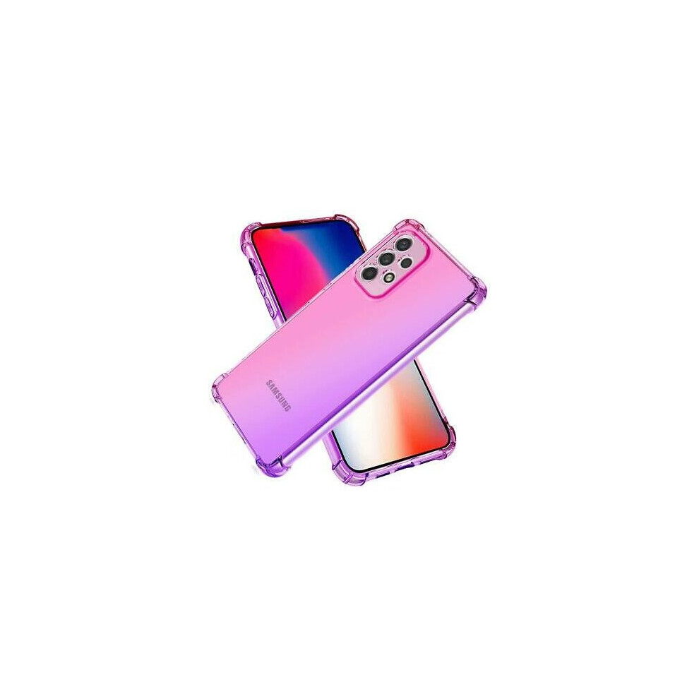 Samsung Galaxy A52 5G Case Silicone Gel Phone Cover (Pink Purple)