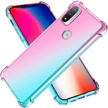 Motorola Moto E20 Case Slim Silicone Shockproof Phone Cover (Pink Green)