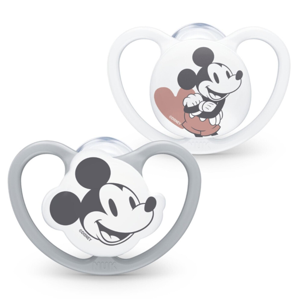 Nuk Disney Space Soothers 0-6M Grey 2Pk