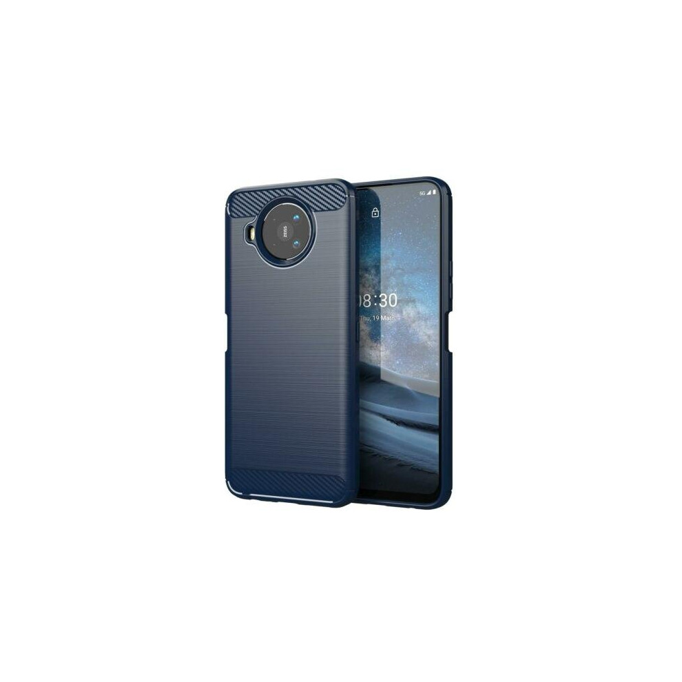 Nokia 8.3 5G Case Carbon Fibre Slim Silicone Gel Shockproof Tpu Phone Cover (Blue) Blue 5057729128480