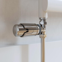 DuraTherm Straight Polished Chrome Thermostatic Radiator Valve 15mm TRV Rad