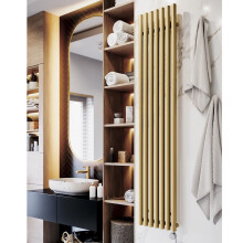 Terma Rolo Room E Vertical Single Panel Electric Radiator Brass 1800 x 370mm