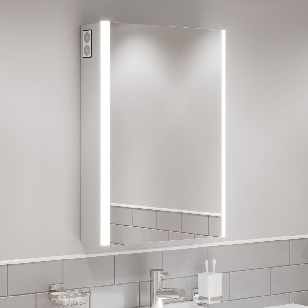 Bathroom LED Mirror Cabinet Shaver Socket Wireless Speakers IP44 700 x 500mm