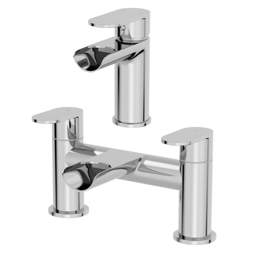 Bathroom Waterfall Mono Basin Sink Mixer Tap Bath Filler Mixer Tap Set Chrome 5056093678225