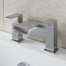 Modern Bathroom Waterfall Bath Filler Mixer Tap Brass Chrome Square Lever Handle