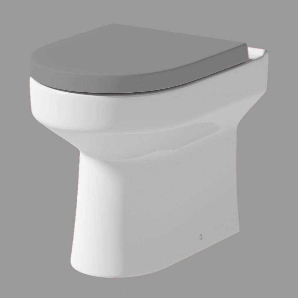 BTW Back To Wall Toilet Pan Round Modern White Gloss Ceramic