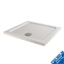 800x800mm Shower Tray Square Low Profile Premium Anti-Slip FREE High Flow Waste