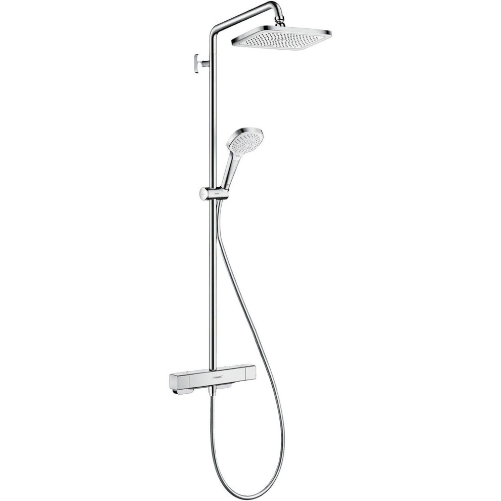 hansgrohe Croma E Showerpipe 280 EcoSmart Thermostatic Mixer Shower Chrome